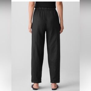 Eileen Fisher Women's Classic Black 100% Linen Pants